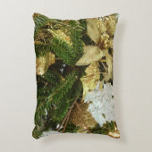 シルバーと金ゴールドクリスマスツリーIIホリデイ アクセントクッション (正面(垂直))