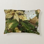 シルバーと金ゴールドクリスマスツリーIIホリデイ アクセントクッション (裏面)