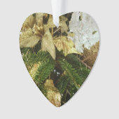 シルバーと金ゴールドクリスマスツリーIIホリデイ オーナメント (正面)