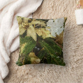 シルバーと金ゴールドクリスマスツリーIIホリデイ クッション (ブランケット)