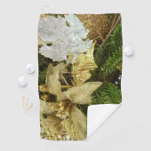 シルバーと金ゴールドクリスマスツリーIIホリデイ ゴルフタオル (インサイチュ)