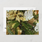 シルバーと金ゴールドクリスマスツリーIIホリデイ シーズンポストカード (正面/裏面)