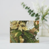 シルバーと金ゴールドクリスマスツリーIIホリデイ シーズンポストカード (スタンド正面)