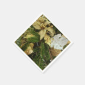 シルバーと金ゴールドクリスマスツリーIIホリデイ スタンダードカクテルナプキン (角)