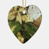 シルバーと金ゴールドクリスマスツリーIIホリデイ セラミックオーナメント (左)