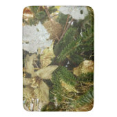 シルバーと金ゴールドクリスマスツリーIIホリデイ バスマット (正面縦)