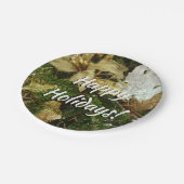 シルバーと金ゴールドクリスマスツリーIIホリデイ ペーパープレート (アングル)