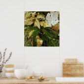 シルバーと金ゴールドクリスマスツリーIIホリデイ ポスター (キッチン)