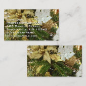 シルバーと金ゴールドクリスマスツリーIIホリデイ 名刺 (正面/裏面)