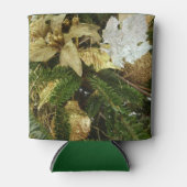 シルバーと金ゴールドクリスマスツリーIIホリデイ 缶クーラー (正面)