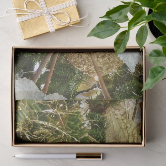 シルバーと金ゴールドクリスマスツリーIIホリデイ 薄葉紙 (ギフト)