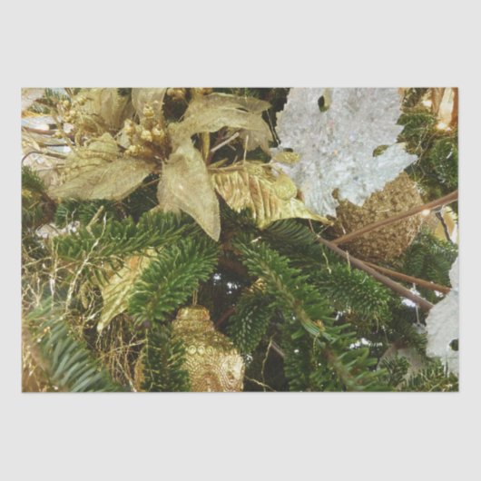 シルバーと金ゴールドクリスマスツリーIIホリデイ 薄葉紙 (正面)