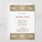 シルバーと金ゴールドクリスマスホリデーツリー 招待状 (正面)