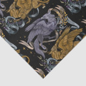 シルバーと金ゴールドグリフィンのパターン 薄葉紙 (詳細)