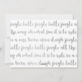 シルバーと金ゴールドストライプメリークリスマスフォトカード シーズンカード (裏面)