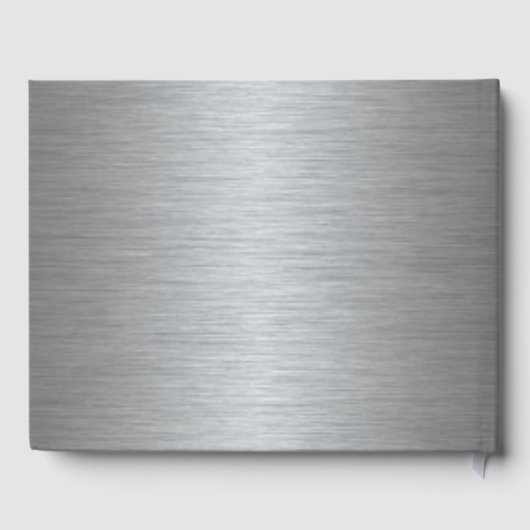 シルバーと金ゴールドスパークルの結婚写真のゲストブック ゲストブック (裏面)