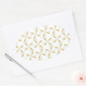 シルバーと金ゴールドピンホイール 楕円形シール (封筒)