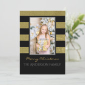 シルバーと金ゴールドフォトクリスマス シーズンカード (スタンド正面)
