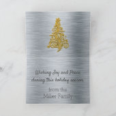 シルバーと金ゴールドホリデー カード (内部)