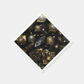 シルバーと金ゴールド伝統的オーナメント スタンダードカクテルナプキン (角)