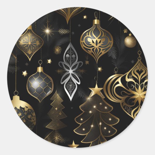 シルバーと金ゴールド伝統的オーナメント ラウンドシール (正面)