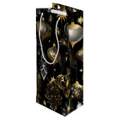 シルバーと金ゴールド伝統的オーナメント ワインギフトバッグ (裏面アングル)