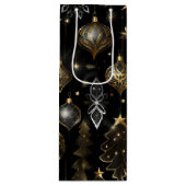 シルバーと金ゴールド伝統的オーナメント ワインギフトバッグ (正面)