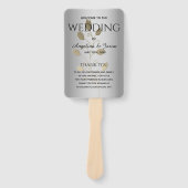 シルバーと金ゴールド結婚式 プログラム ハンドファン (正面)