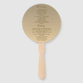 シルバーと金ゴールド結婚式 プログラム ハンドファン (裏面)