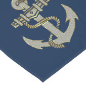 シルバーと金ゴールド航海のトーンボートいかりフリースb ショートテーブルランナー (コーナー)