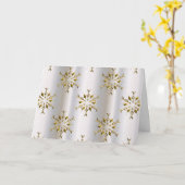 シルバーにゴールドのクリスマススター カード (黄色い花)