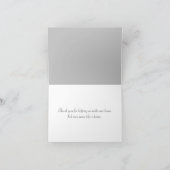 シルバーに白いレースの感謝 サンキューカード (内部)