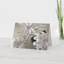 シルバーに輝くクリスマスの花 シーズンカード