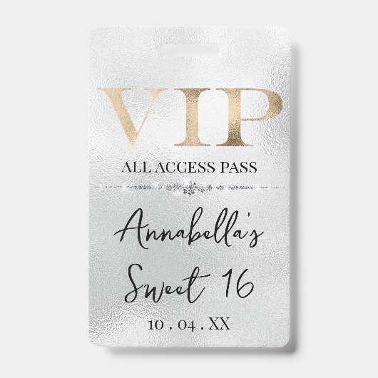 シルバーに輝くゴージャスゴールドVIP バッジ (正面)