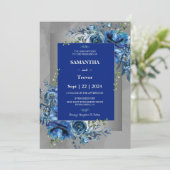 シルバーのひさひや、ブルーの開花結婚たち 招待状 (スタンド正面)