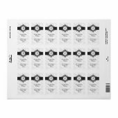 シルバーのイニシャル リターンアドレスラベル ラベル (フルシート)