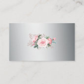 シルバーのウェブサイトにピンク結婚のバラ エンクロージャーカード (裏面)