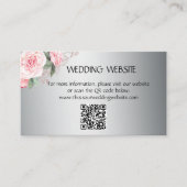 シルバーのウェブサイトにピンク結婚のバラ エンクロージャーカード (正面)