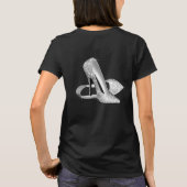 シルバーのエレガントなハイヒール Tシャツ (裏面)