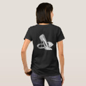 シルバーのエレガントなハイヒール Tシャツ (裏面フル)