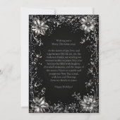 シルバーのクリスマスフラワーグリーティングカード 招待状 (裏面)