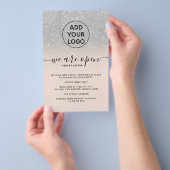 シルバーのグリッター価格ロゴピンク お店はオープンしています チラシ (ハンドル)