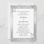 シルバーのゲイ ウェディング 招待状 (裏面)
