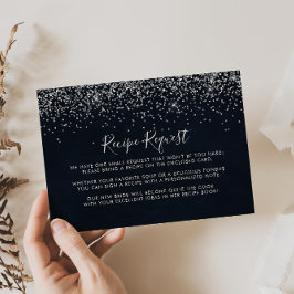 シルバーのコンフェッティ ウェディング レシピ リクエストカード エンクロージャーカード