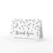 シルバーのコンフェッティ ブライダルシャワーのお礼