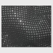 シルバーのスタッズを施したブラック・レザーの生地 ラッピングペーパー (フラット)