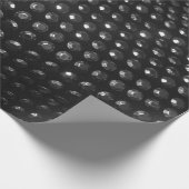 シルバーのスタッズを施したブラック・レザーの生地 ラッピングペーパー (角)