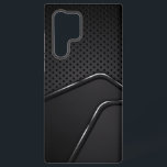 シルバーのダイナミック・ライン・アクセントを持つメタリック・マッシュ SAMSUNG GALAXY S22 ULTRAケース<br><div class="desc">ブラックとグレーのメタリックなテクスチャーとダイナミックな銀のでアクセント付きメタリックマストライプッシュ。スリックモダンデザイン。</div>