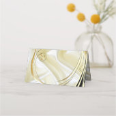 シルバーのテクスチャに金ゴールドを付けた黒 プレイスカード (裏面)