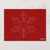 シルバーのテーブル結婚番号の上の白い雪 ポストカード (裏面)